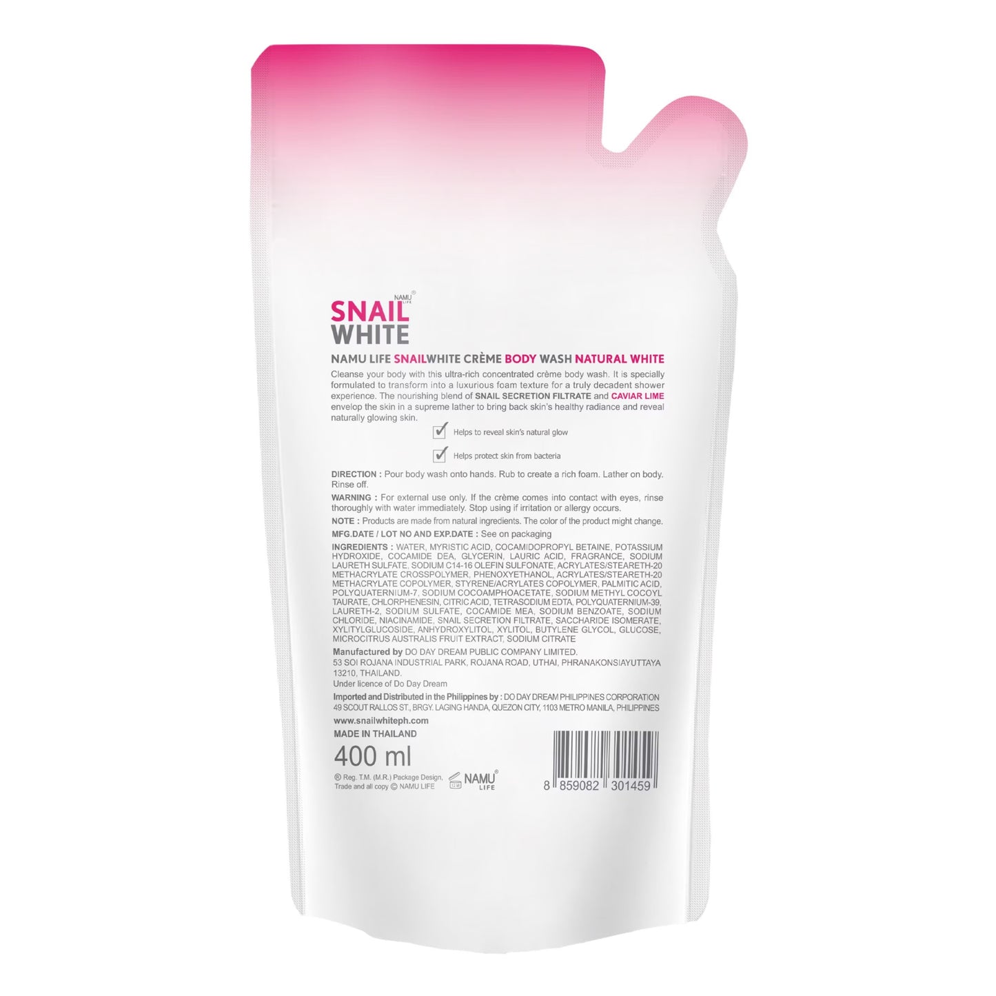 SNAILWHITE Creme Body Wash Natural White Refill 400mL