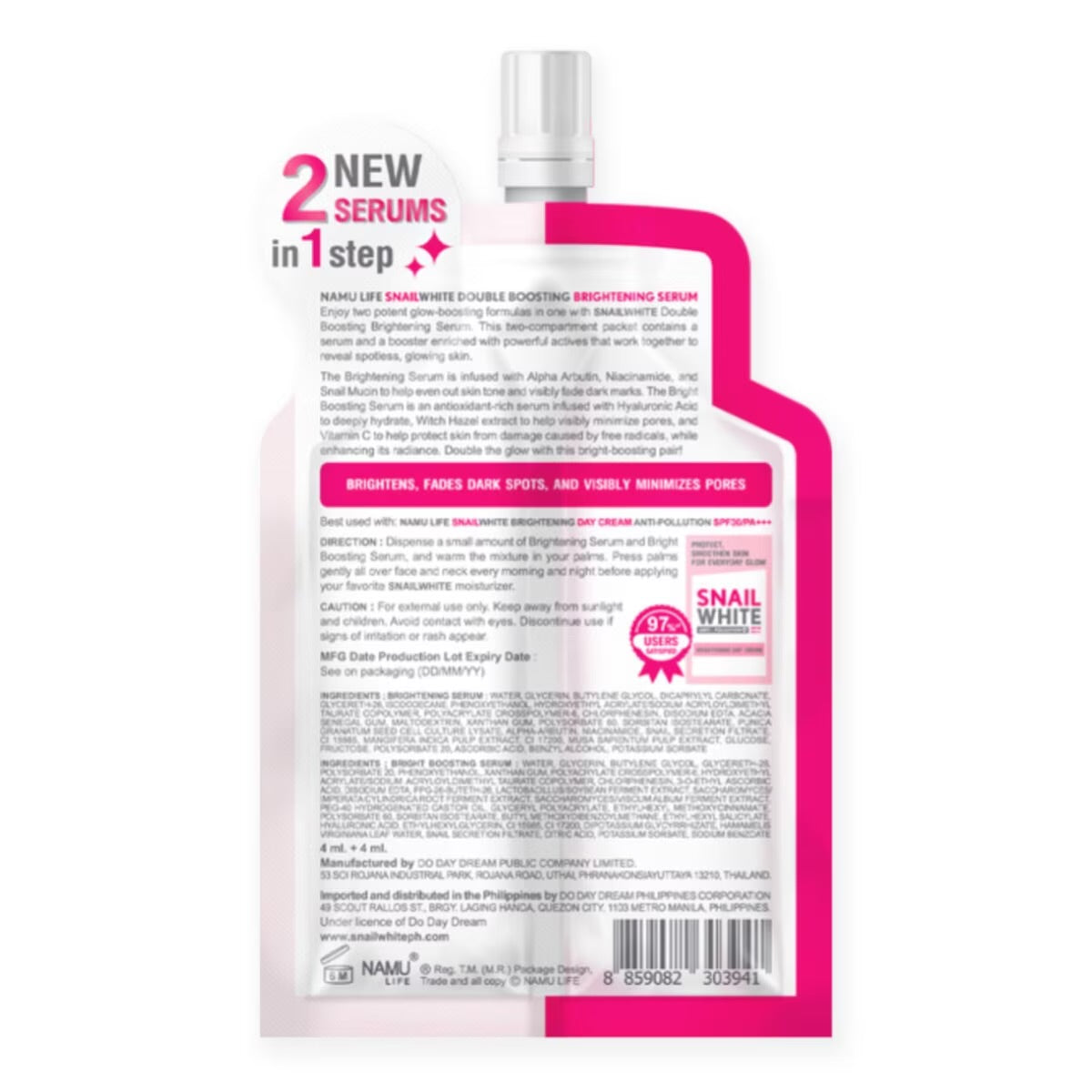 SNAILWHITE Double Boosting Brightening Serum 4ml + 4ml