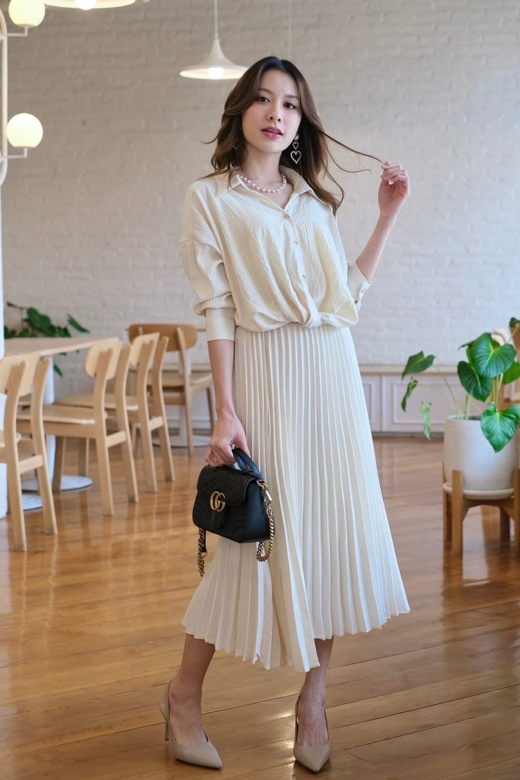 Pleated Dress Terno