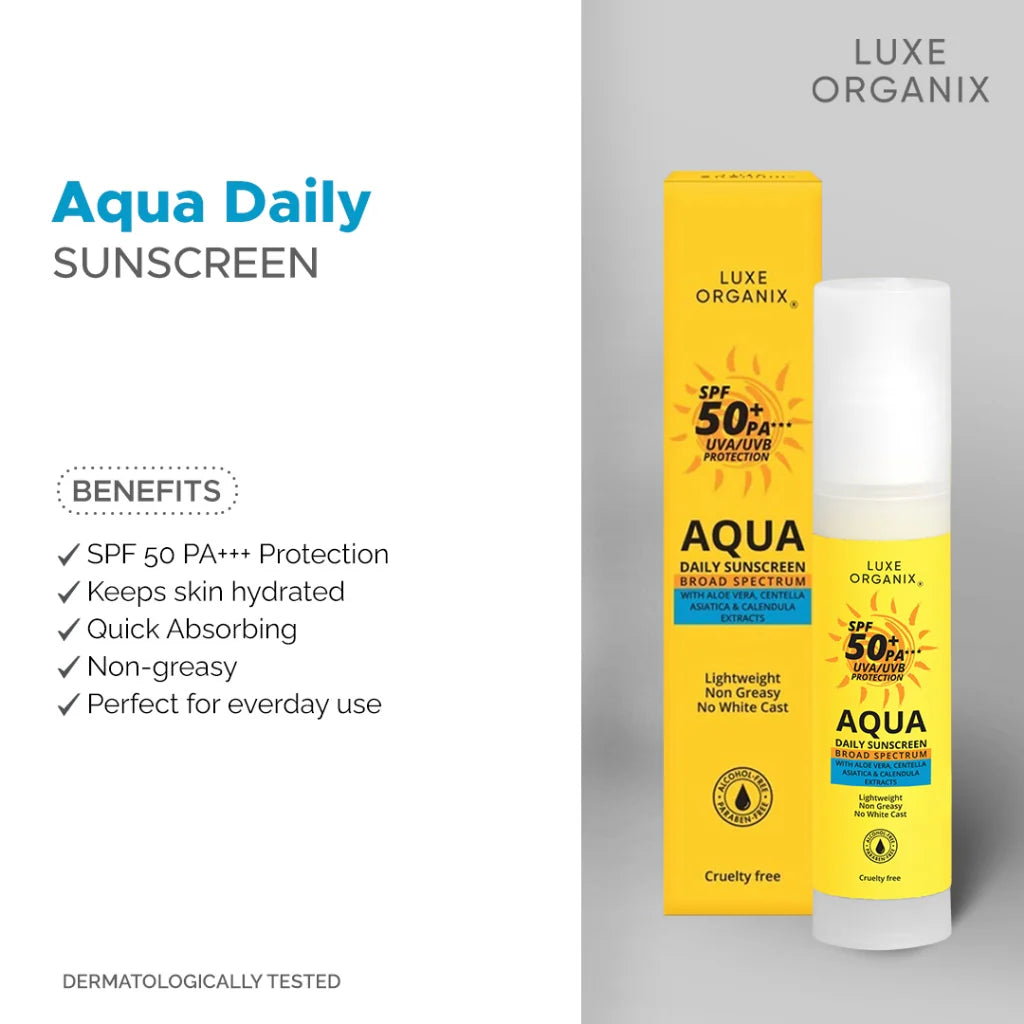 Luxe Organix Aqua Daily Sunscreen SPF50+