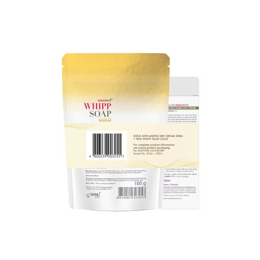 SNAILWHITE Gold Anti-aging Day Cream 30ml + Free Whipp Soap Gold 100g