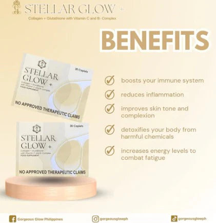 Stellar Glow + Collagen + Glutathione with Vitamin C and B-Complex Food Supplement