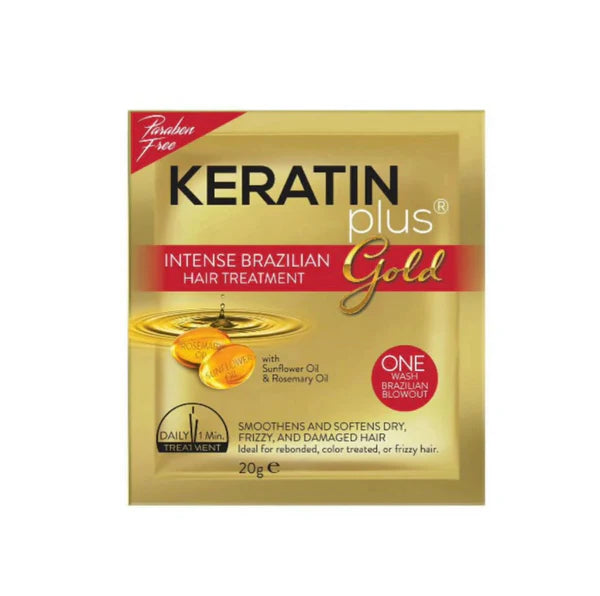 KERATIN PLUS
Gold Intense Brazilian Hair Treatment 20g 12s