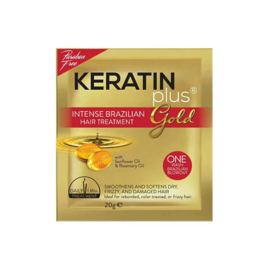 KERATIN PLUS
Gold Intense Brazilian Hair Treatment 20g 12s