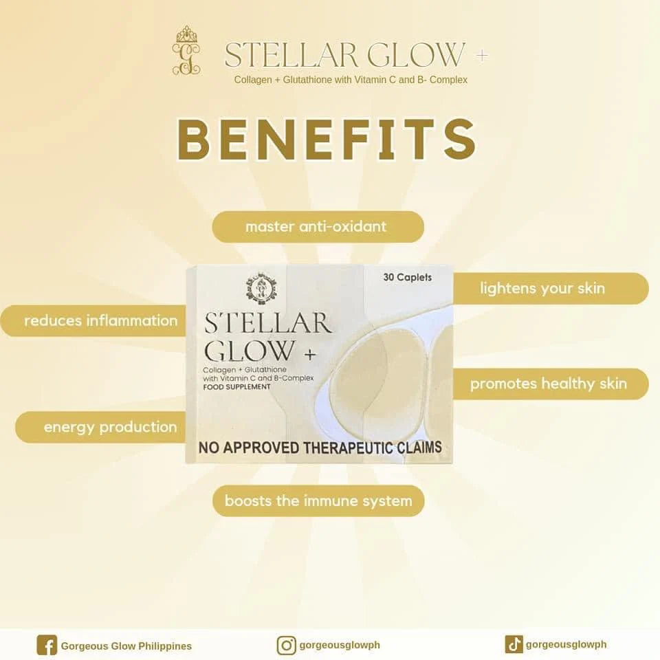 Stellar Glow + Collagen + Glutathione with Vitamin C and B-Complex Food Supplement