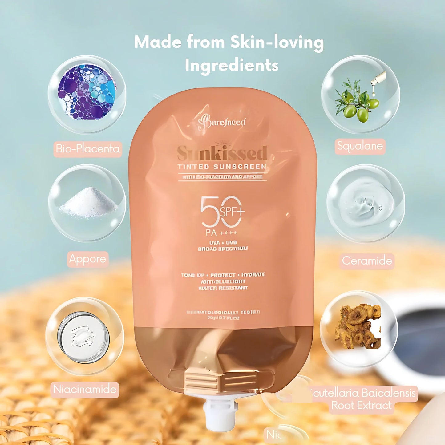 Barefaced sunkissed tinted sunscreen 30g sachet