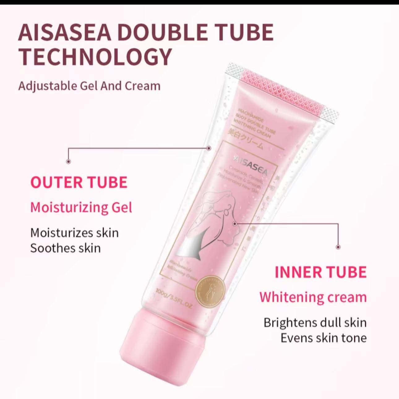 Aisasea Niacinamide Body Double Tube Whitening Cream