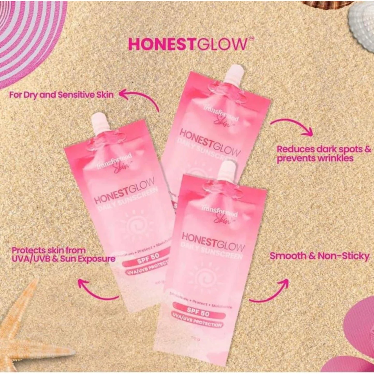 Transformed Skin Honest Glow Daily Sunscreen SPF 50