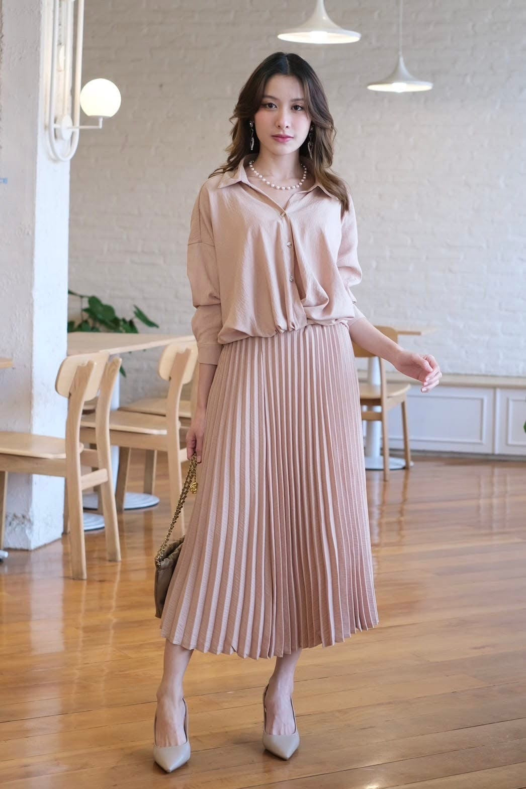 Pleated Dress Terno