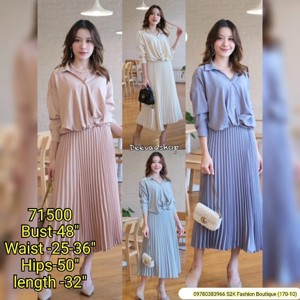 Pleated Dress Terno