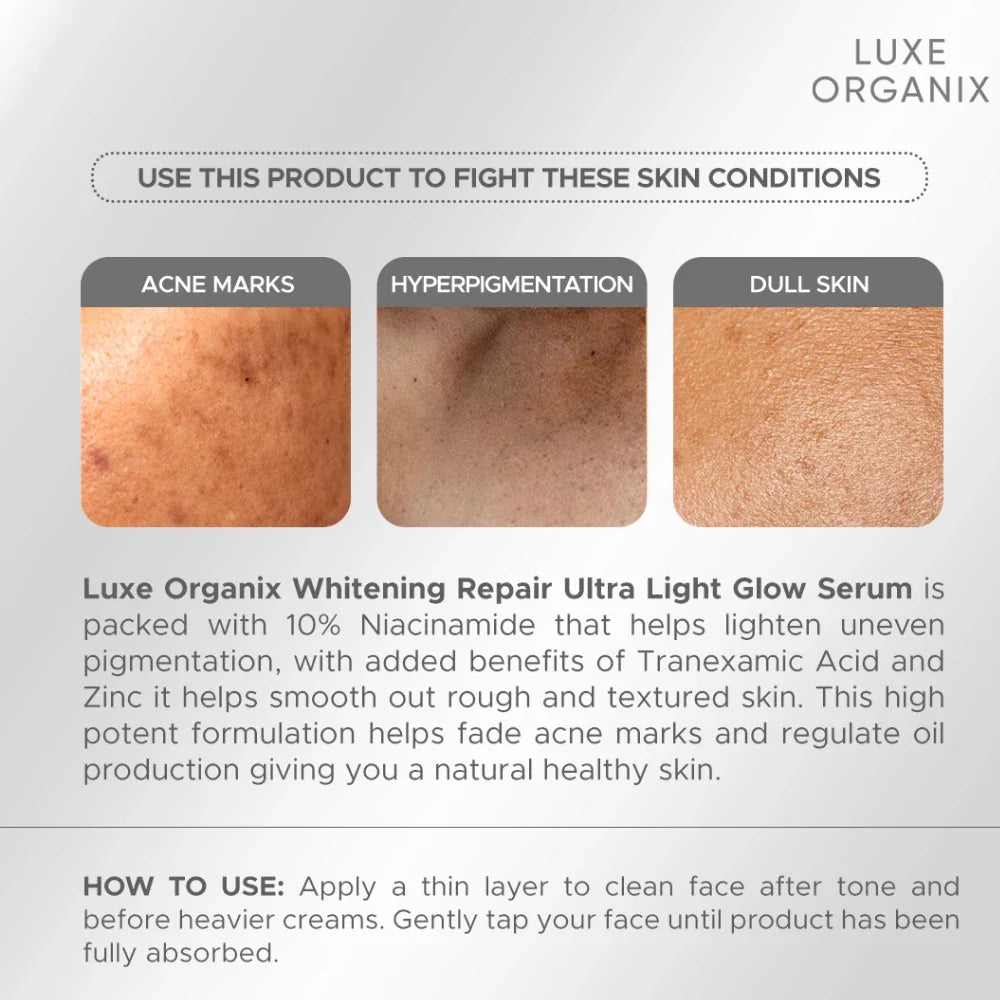 Luxe Organix Whitening Repair Ultra Light Glow Serum