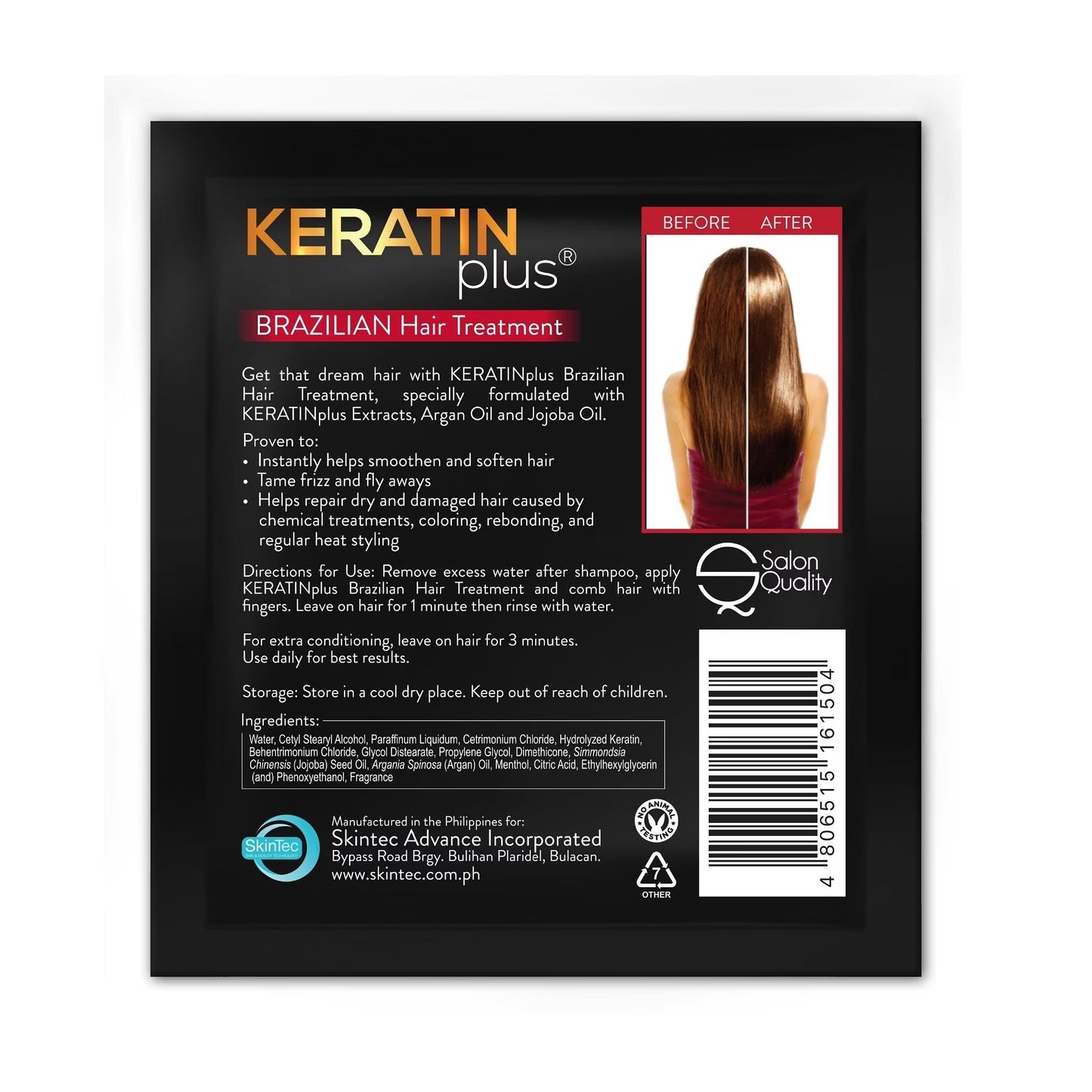 KERATIN PLUS
Brazilian Hair Treatment 20G 12S