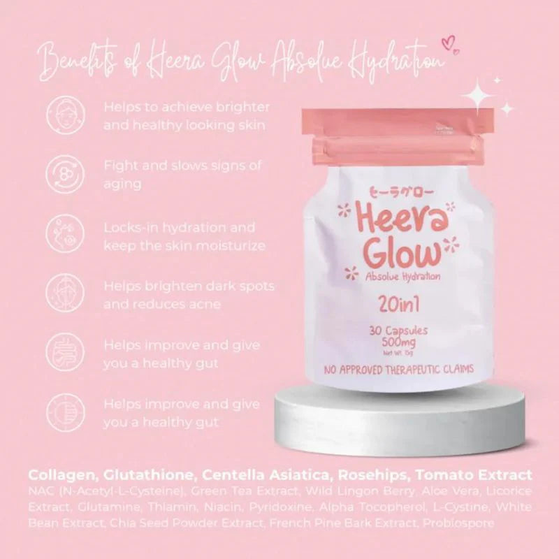 Heera Glow Absolue Hydration 20 In 1 Capsules -30 Capsules