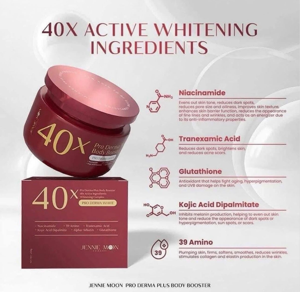 JENNIE MOON 40X Pro Derma Plus Body Booster – 250 g