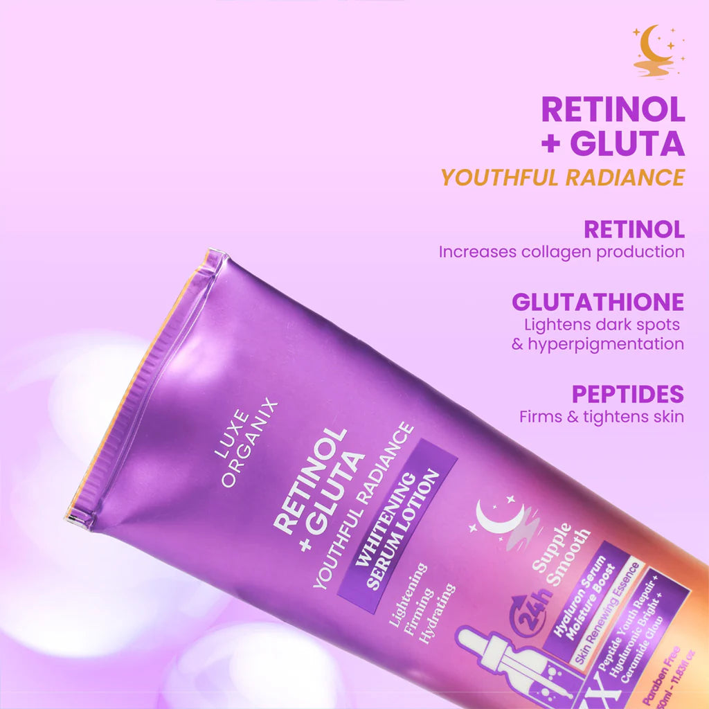 Luxe Organix Retinol + Gluta Whitening Serum Lotion 350ml