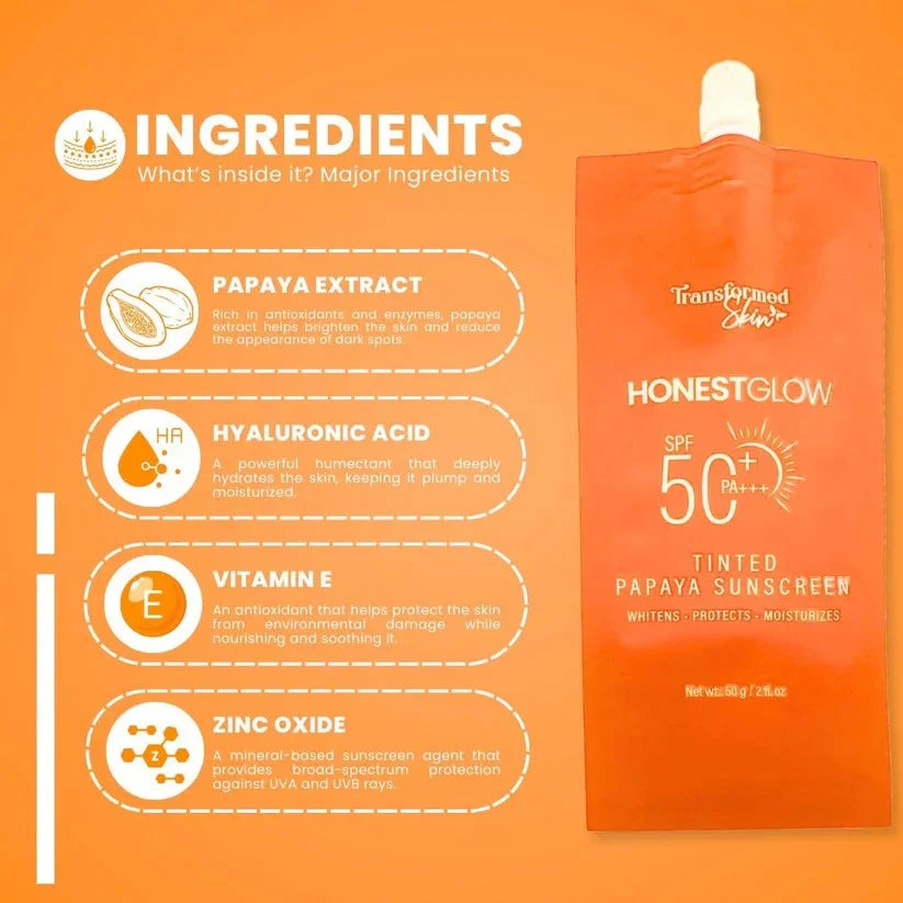 Transformed Skin Honest Glow Tinted Papaya Sunscreen
