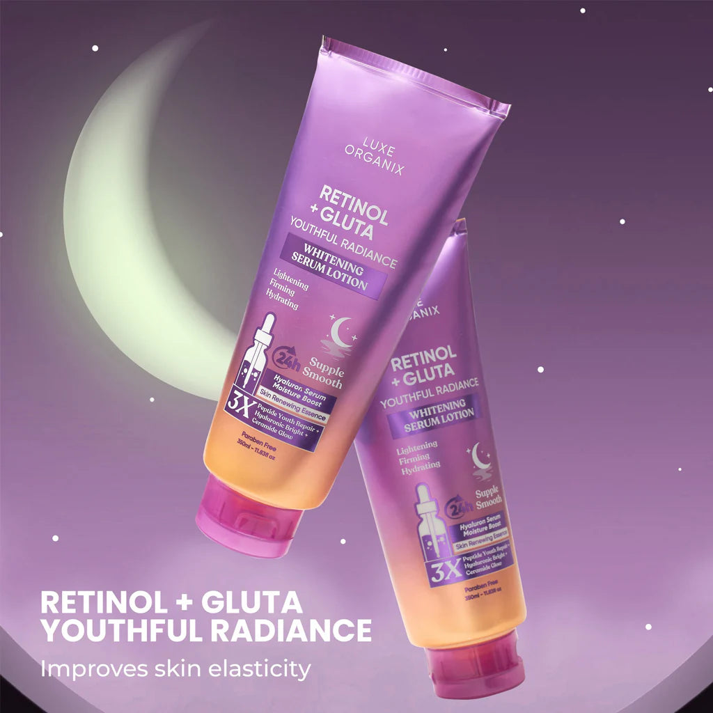 Luxe Organix Retinol + Gluta Whitening Serum Lotion 350ml
