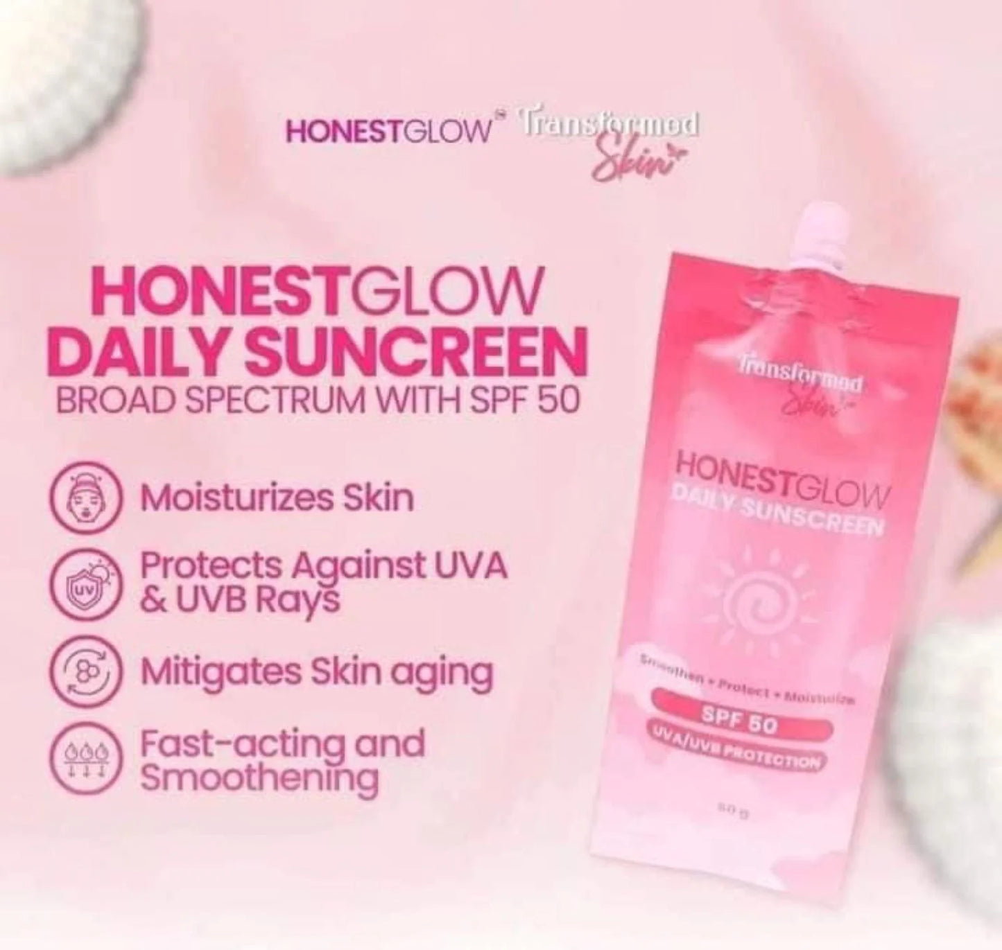 Transformed Skin Honest Glow Daily Sunscreen SPF 50