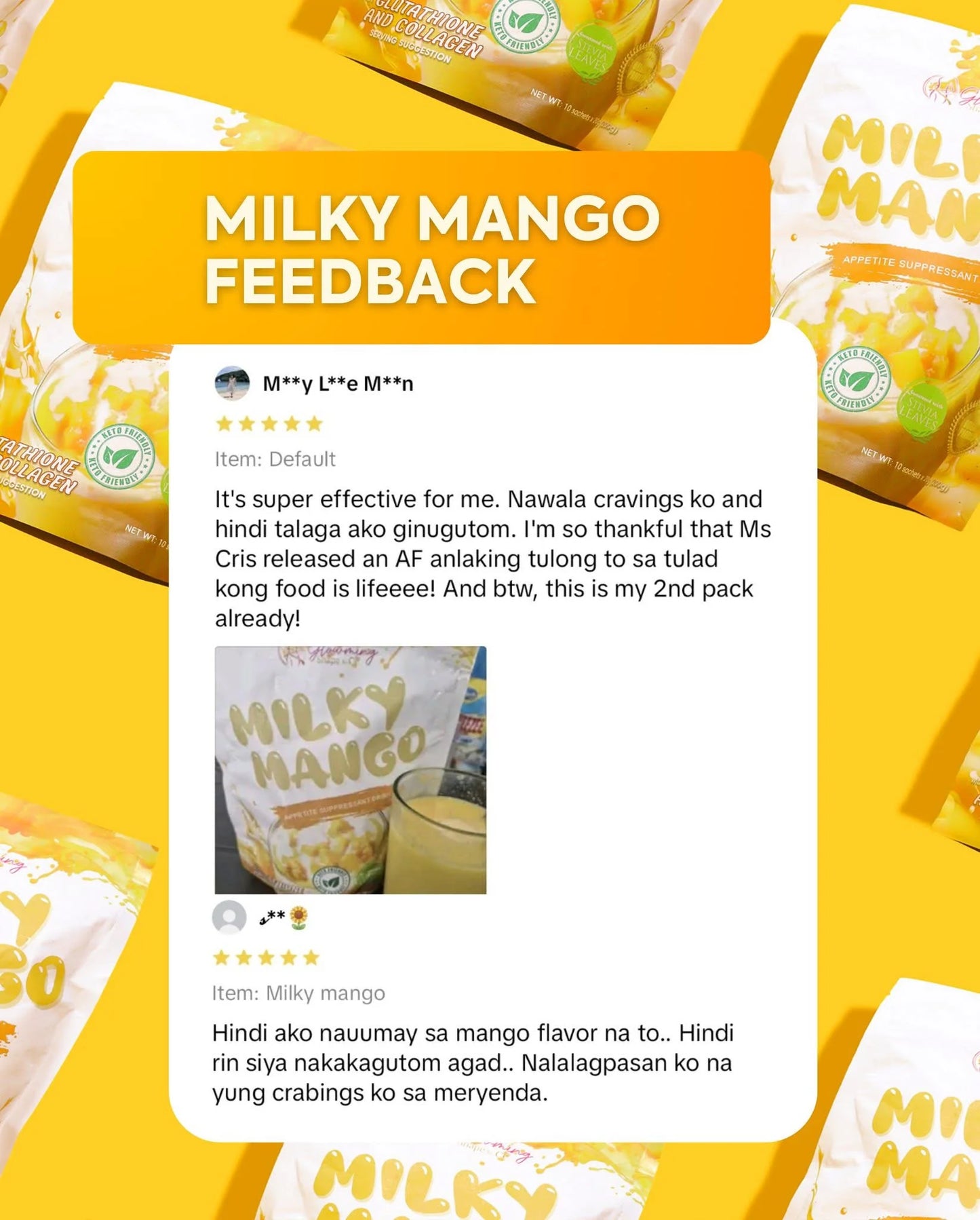 Glowming Milky Mango Glutathione and Collagen Drink 10 Sachet