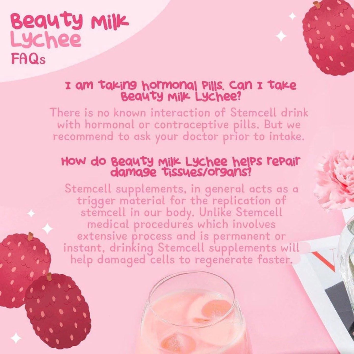Dear Face Beauty Milk Lychee Swiss Stemcell Drink