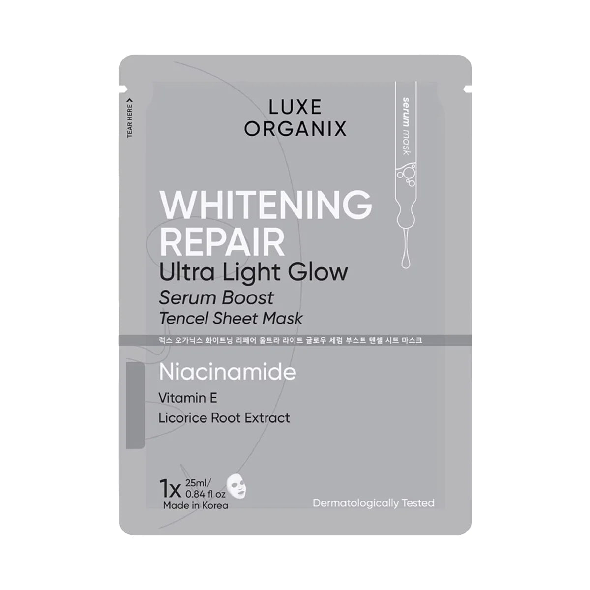 Luxe Organix Whitening Repair Serum Boost Sheet Mask