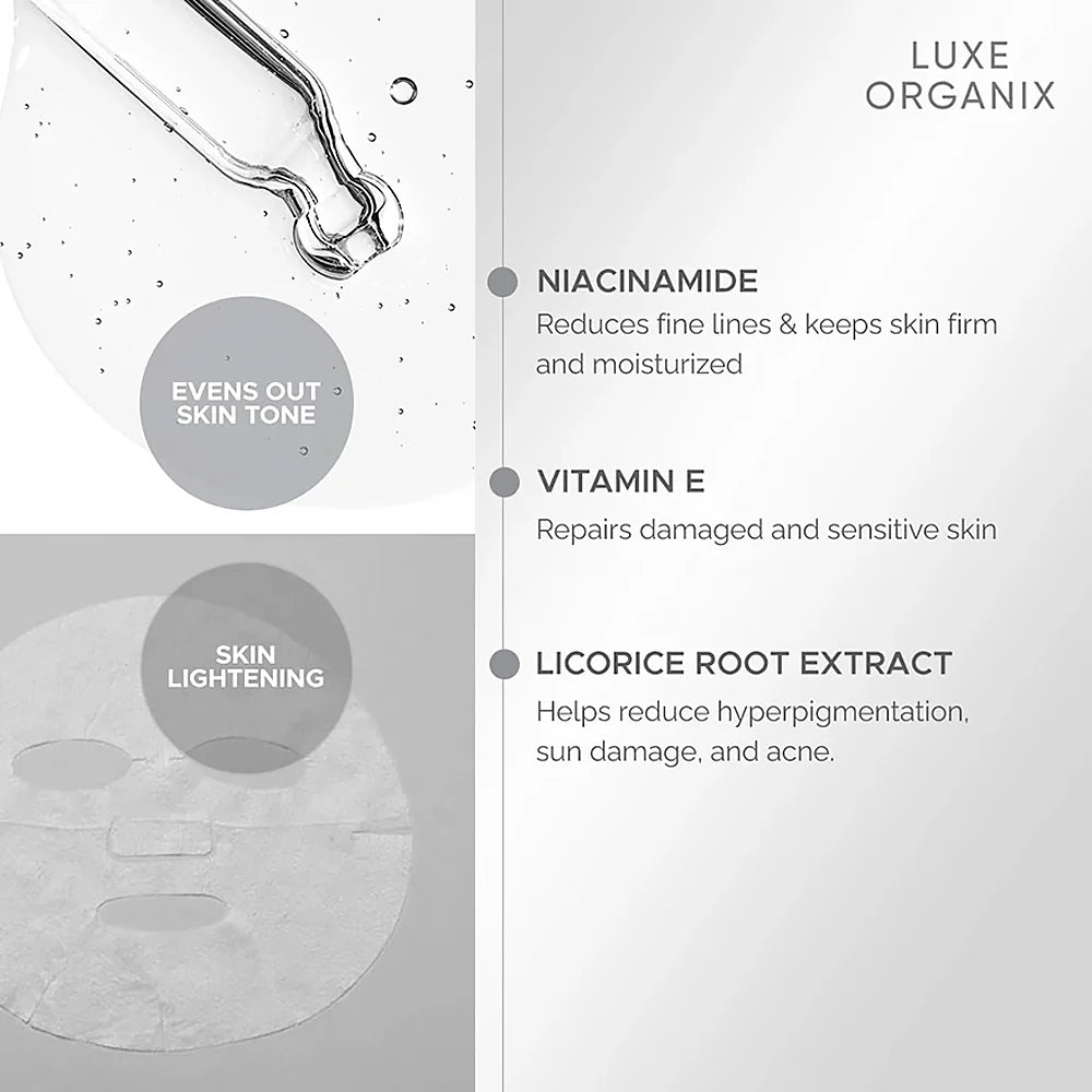 Luxe Organix Whitening Repair Serum Boost Sheet Mask