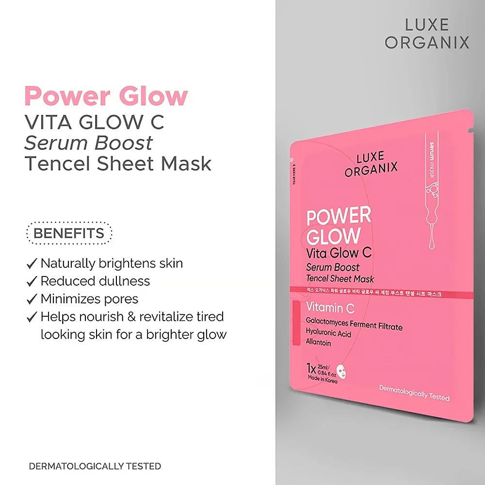 Luxe Organix Power Glow Serum Boost Sheet Mask