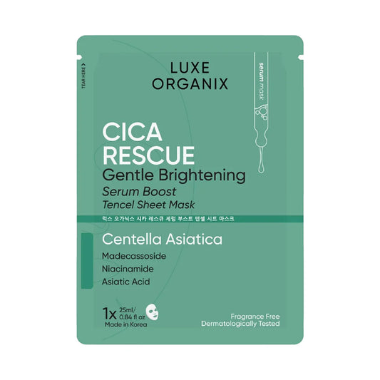 Luxe Organix Cica Brightening Repair Serum Boost Sheet Mask