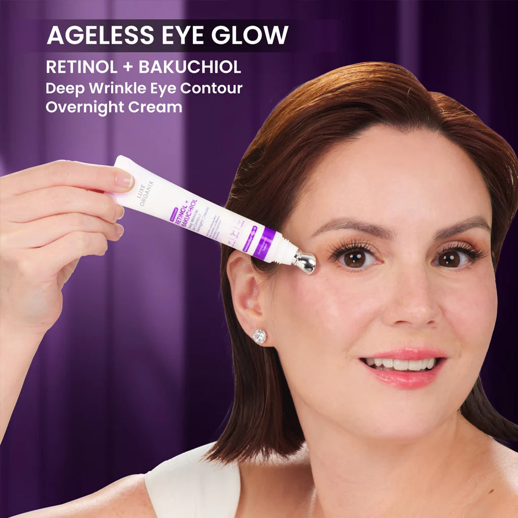 Luxe Organix Advanced Retinol + Bakuchiol Deep Wrinkle Eye Contour Overnight Cream 12g