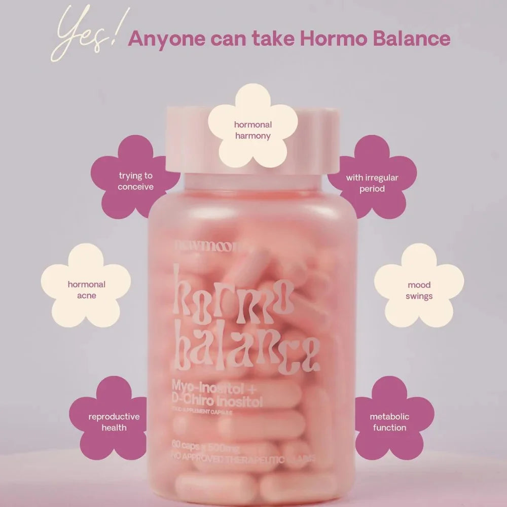 New Moon Hormo Balance Myo-Inositol + D-Chiro Inositol 60 Capsules
