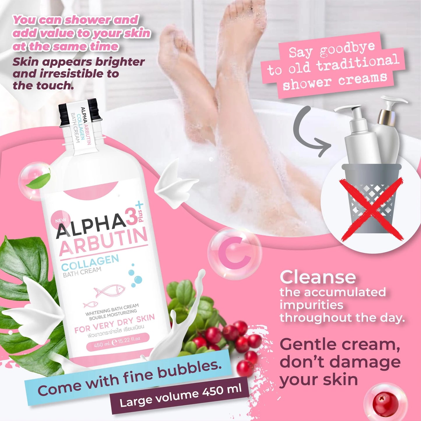Precious Skin Alpha Arbutin Collagen Bath Cream
