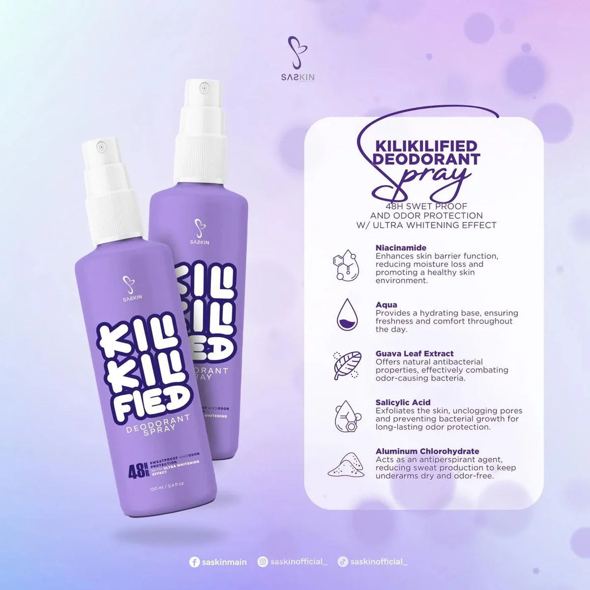 Saskin Kilikilified Deodorant Spray 60ml