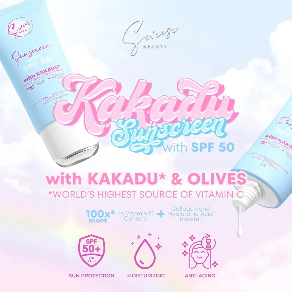 Sereese Beauty Sunscreen SPF 50 with Kakadu