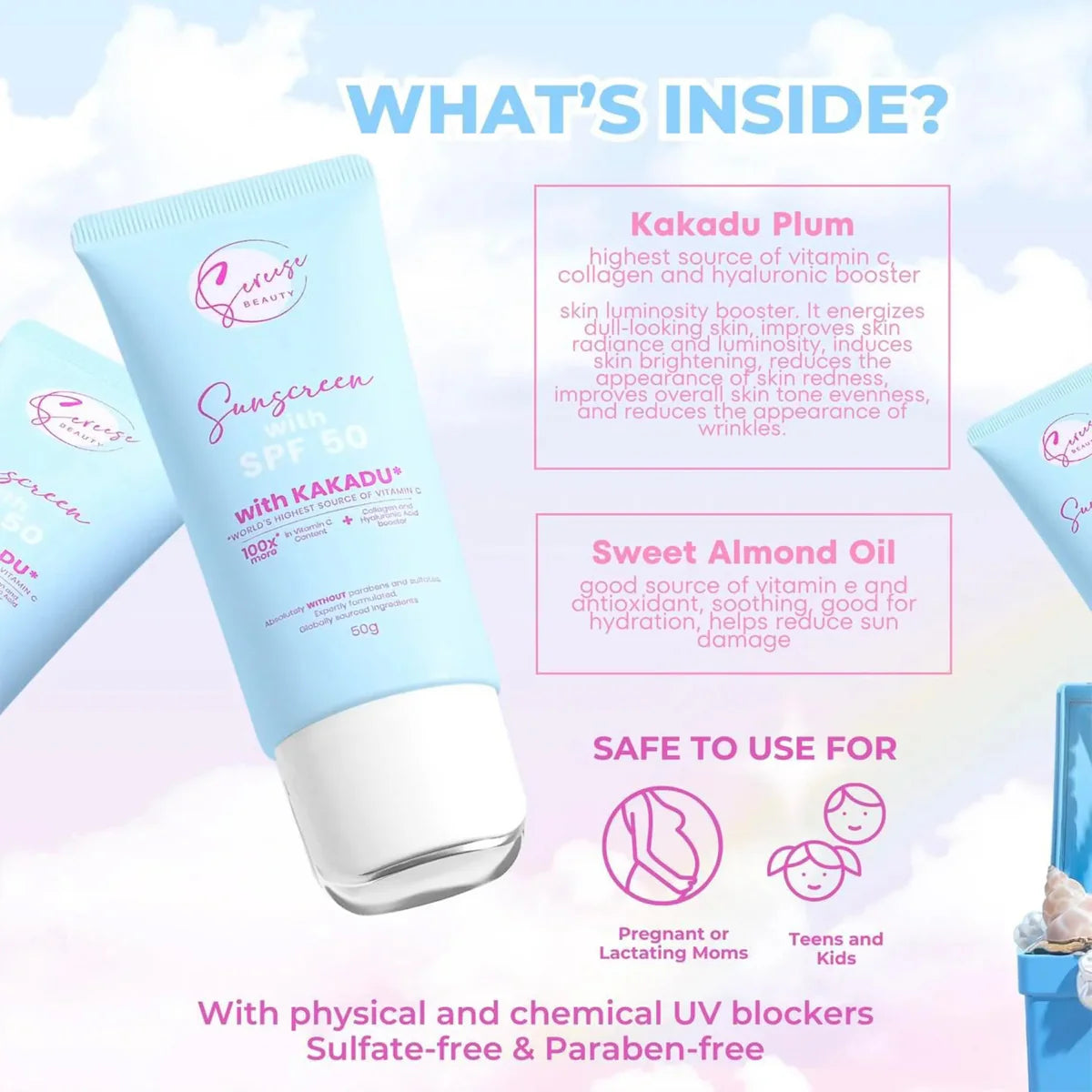 Sereese Beauty Sunscreen SPF 50 with Kakadu