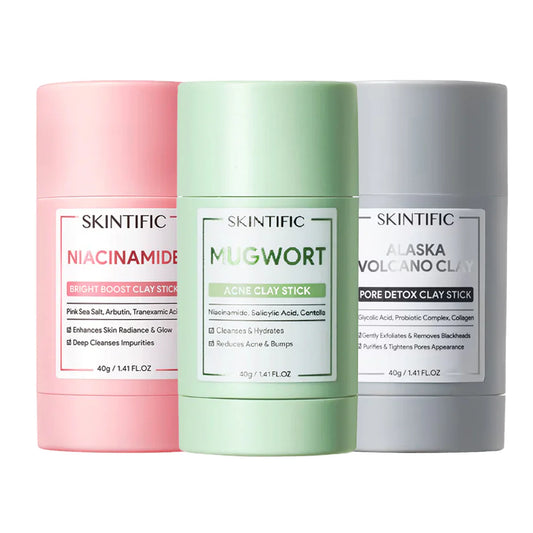 Skintific Clay Stick Trio Bundle (Bright Boost + Pore Detox + Mugwort Acne)