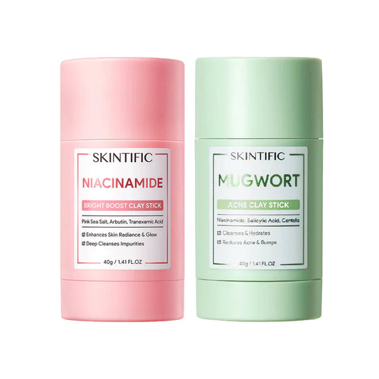 Skintific Clay Stick Bundle (Bright Boost + Mugwort Acne)