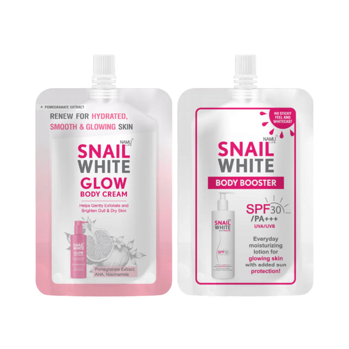 SNAILWHITE Body Glow Travel Duo Bundle