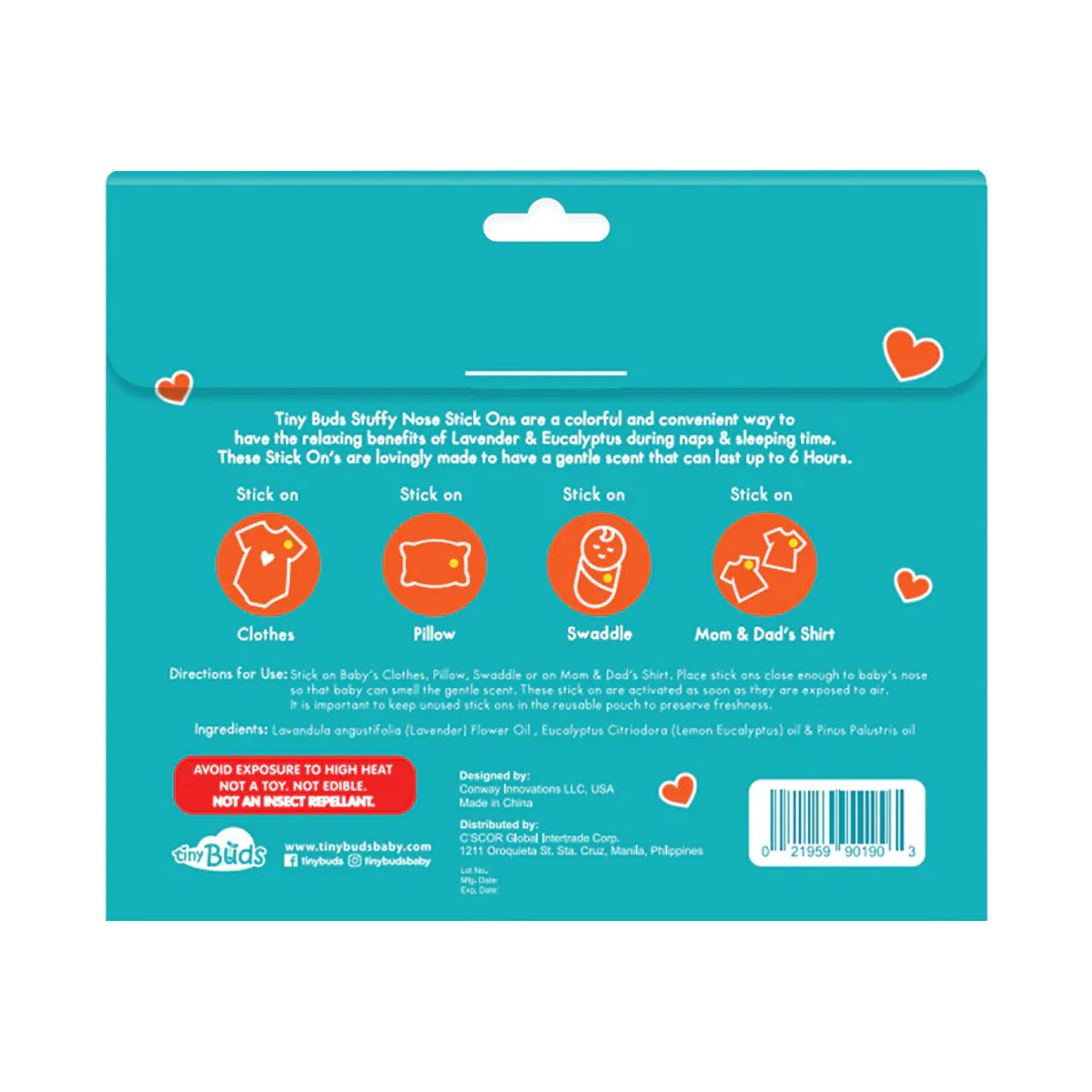 Tiny Buds Stuffy Nose Stick Ons (12 Stickers)