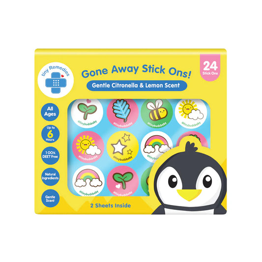 Tiny Buds Gone Away Stick Ons Gentle Citronella and Lemon Scent (24 Stickers)