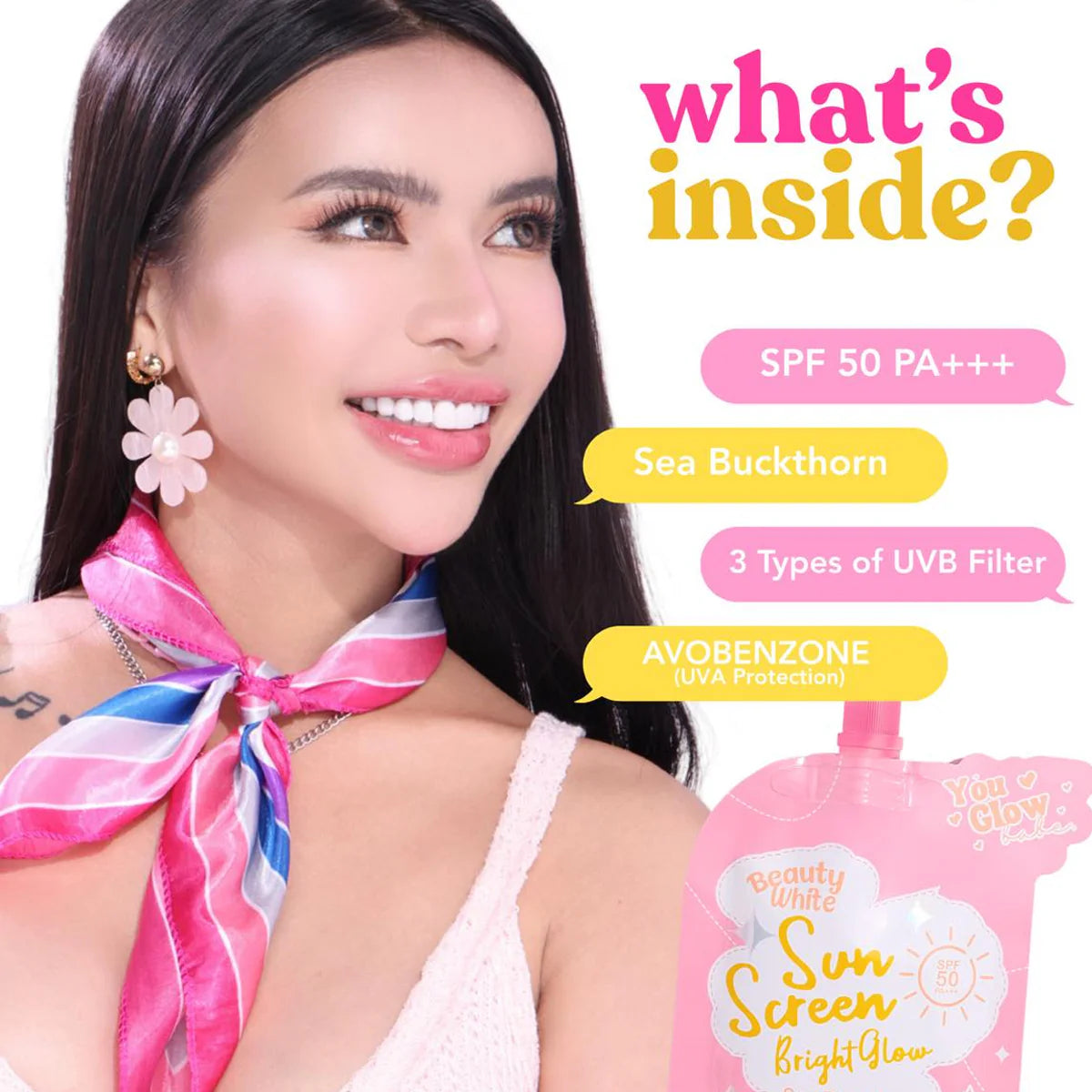 You Glow Babe Beauty White Sunscreen Bright Glow SPF 50 PA+++ Twin Pack