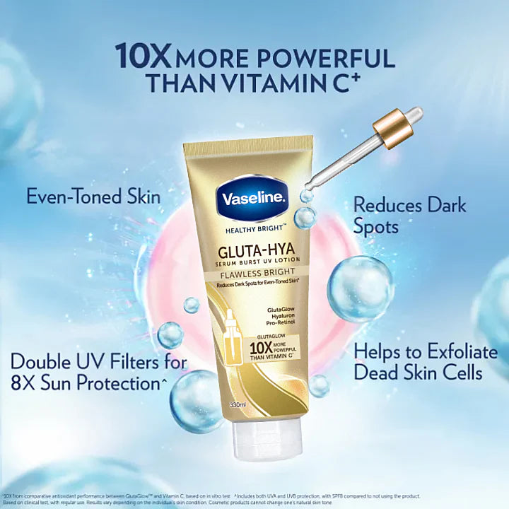 Vaseline Gluta-Hya Serum Burst UV Lotion Flawless Bright 300ml