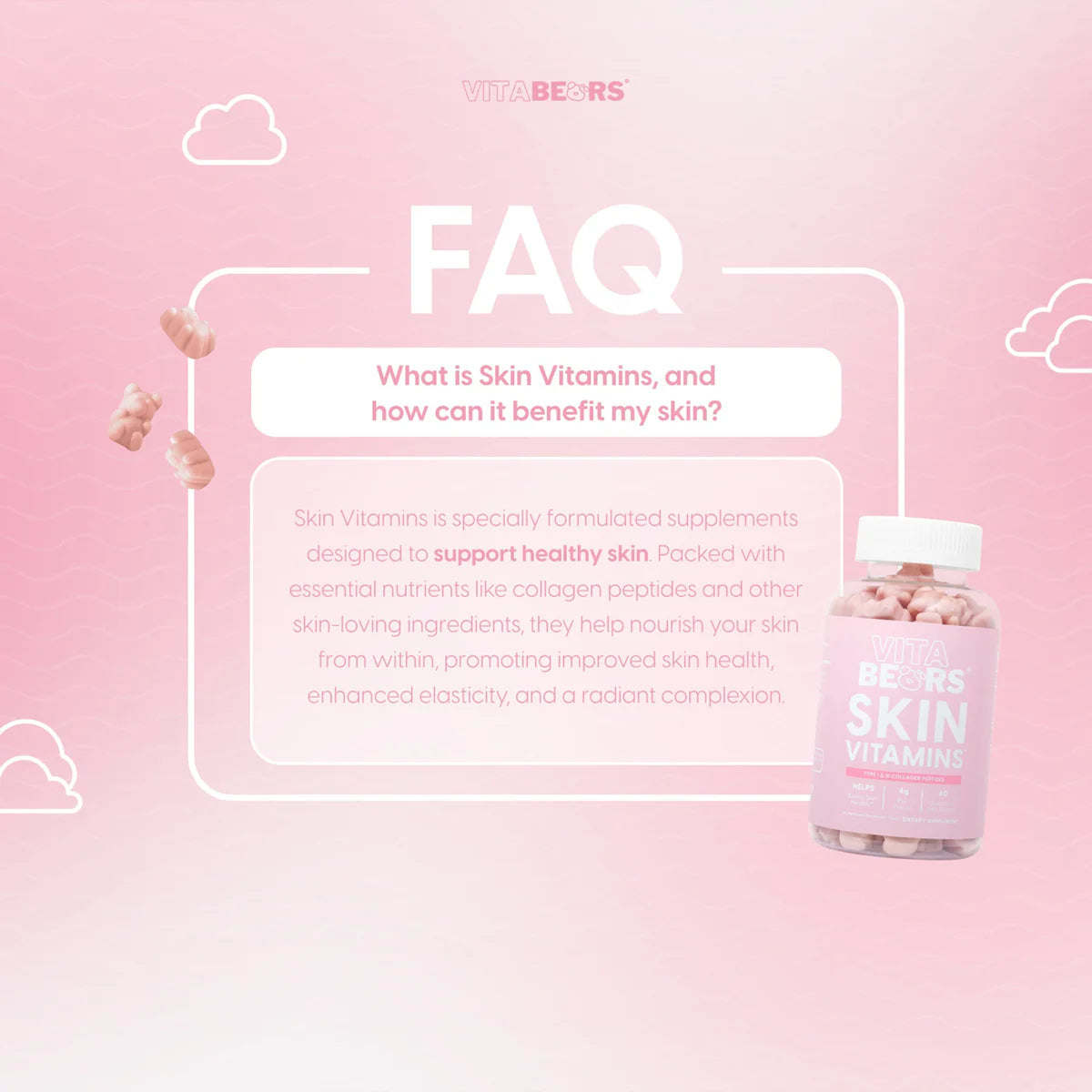 Vitabears Skin Vitamins 60 Gummies