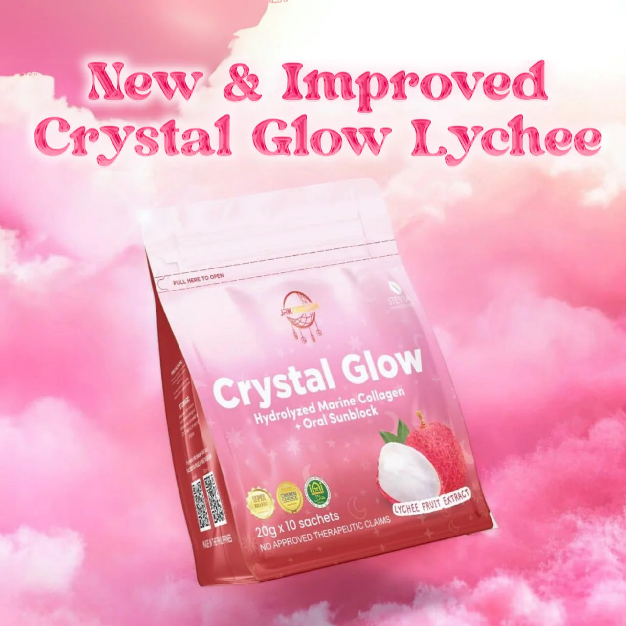 Crystal Glow Lychee - Collagen Drink 10 sachets