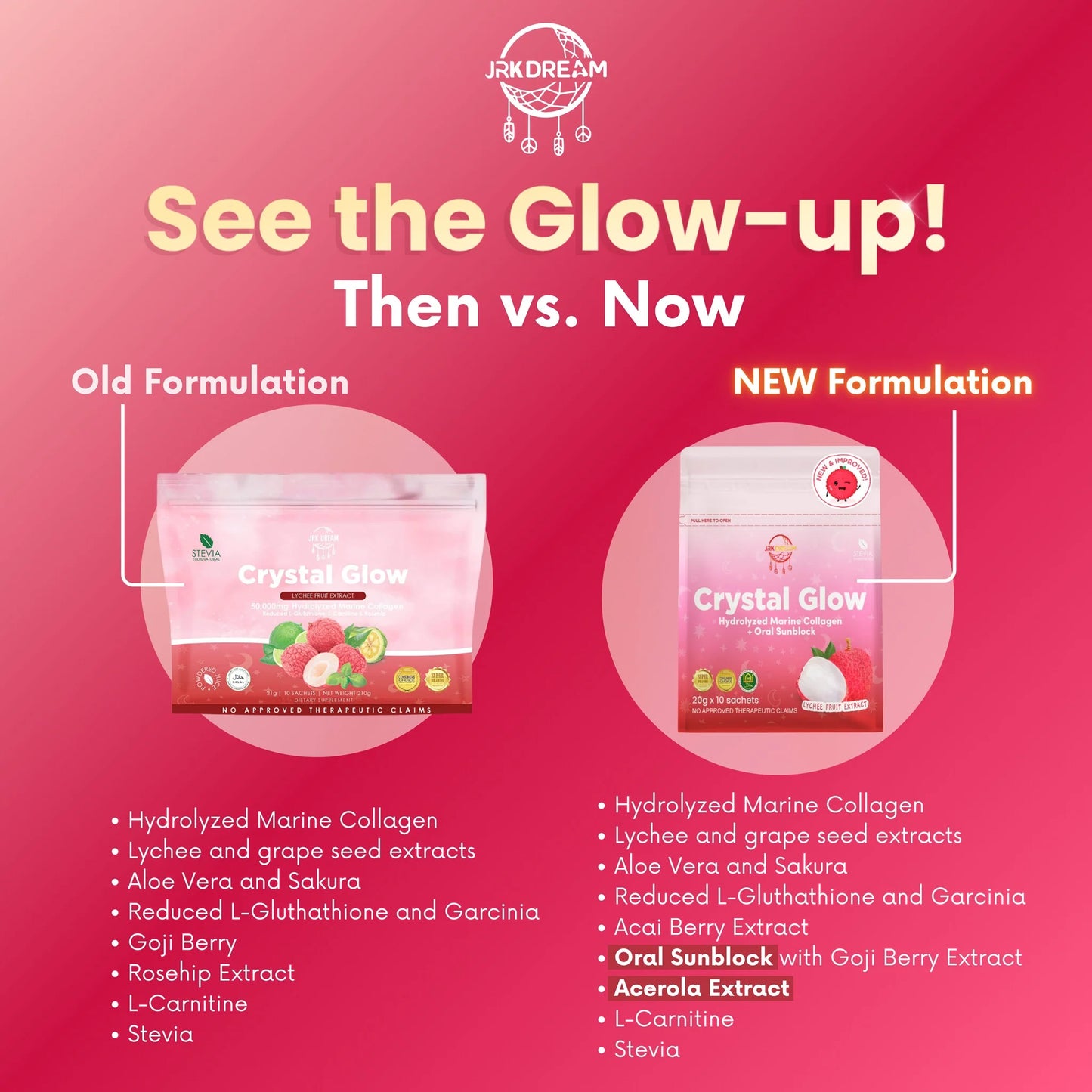Crystal Glow Lychee - Collagen Drink 10 sachets