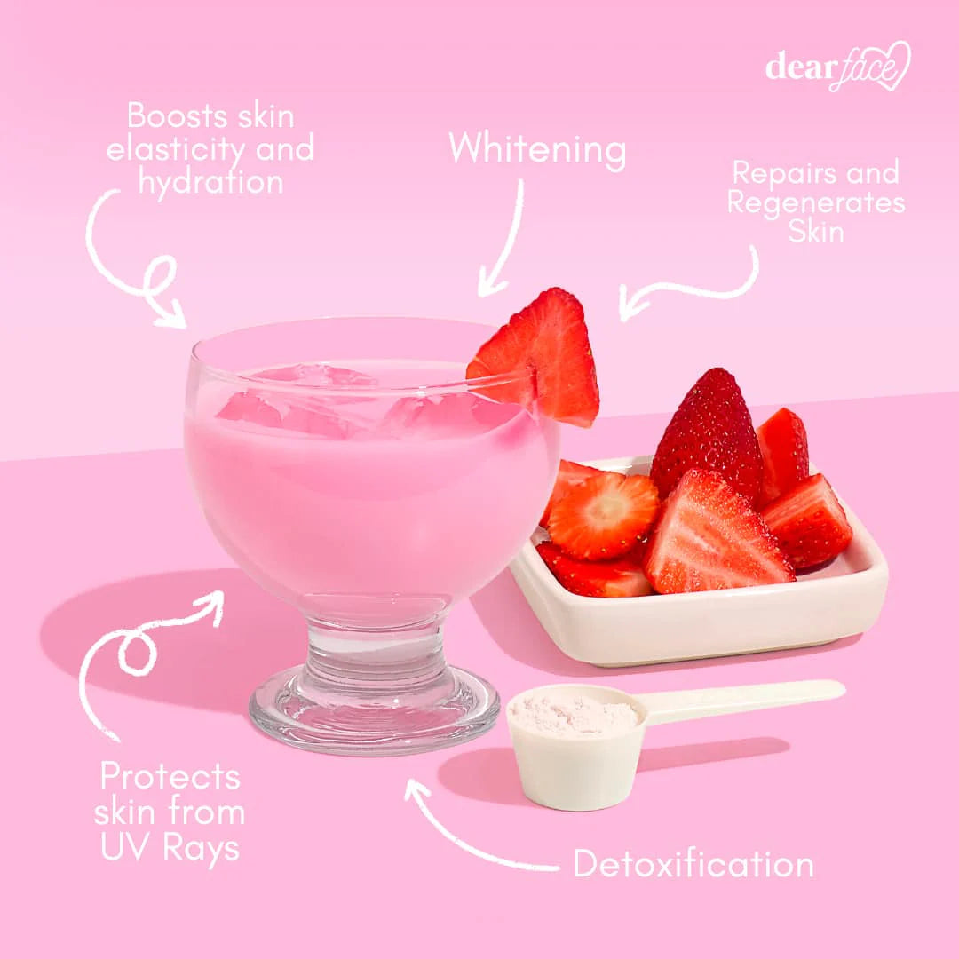 Dear Face Beauty Milk Strawberry Glutathione Drink (Bundle of 6)