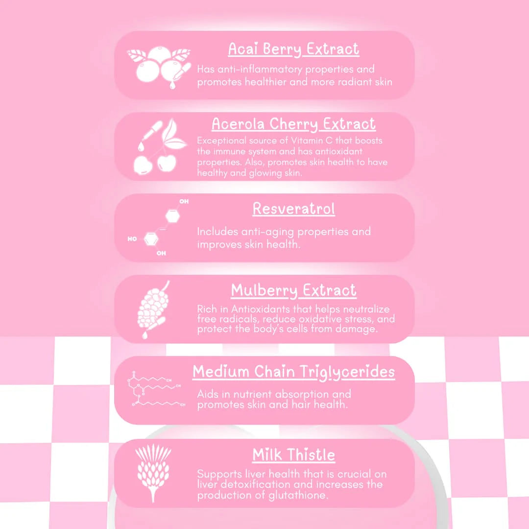 Dear Face Beauty Milk Strawberry Glutathione Drink (Bundle of 6)