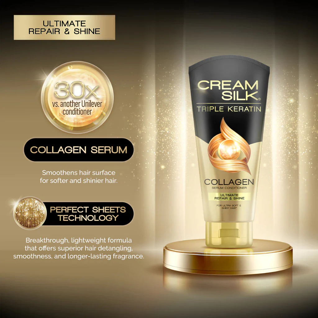 Cream Silk Triple Keratin Collagen Serum Conditioner 170ml