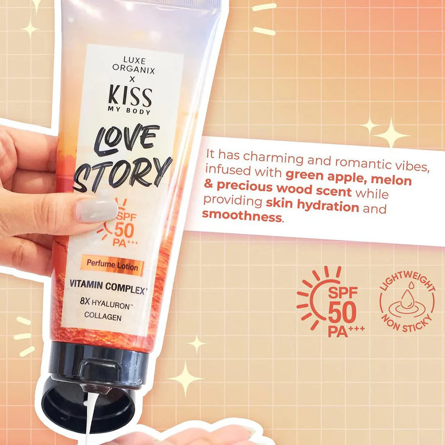 Luxe Organix X Kiss My Body Love Story Perfume Lotion Spf 50 Pa+++ 200G