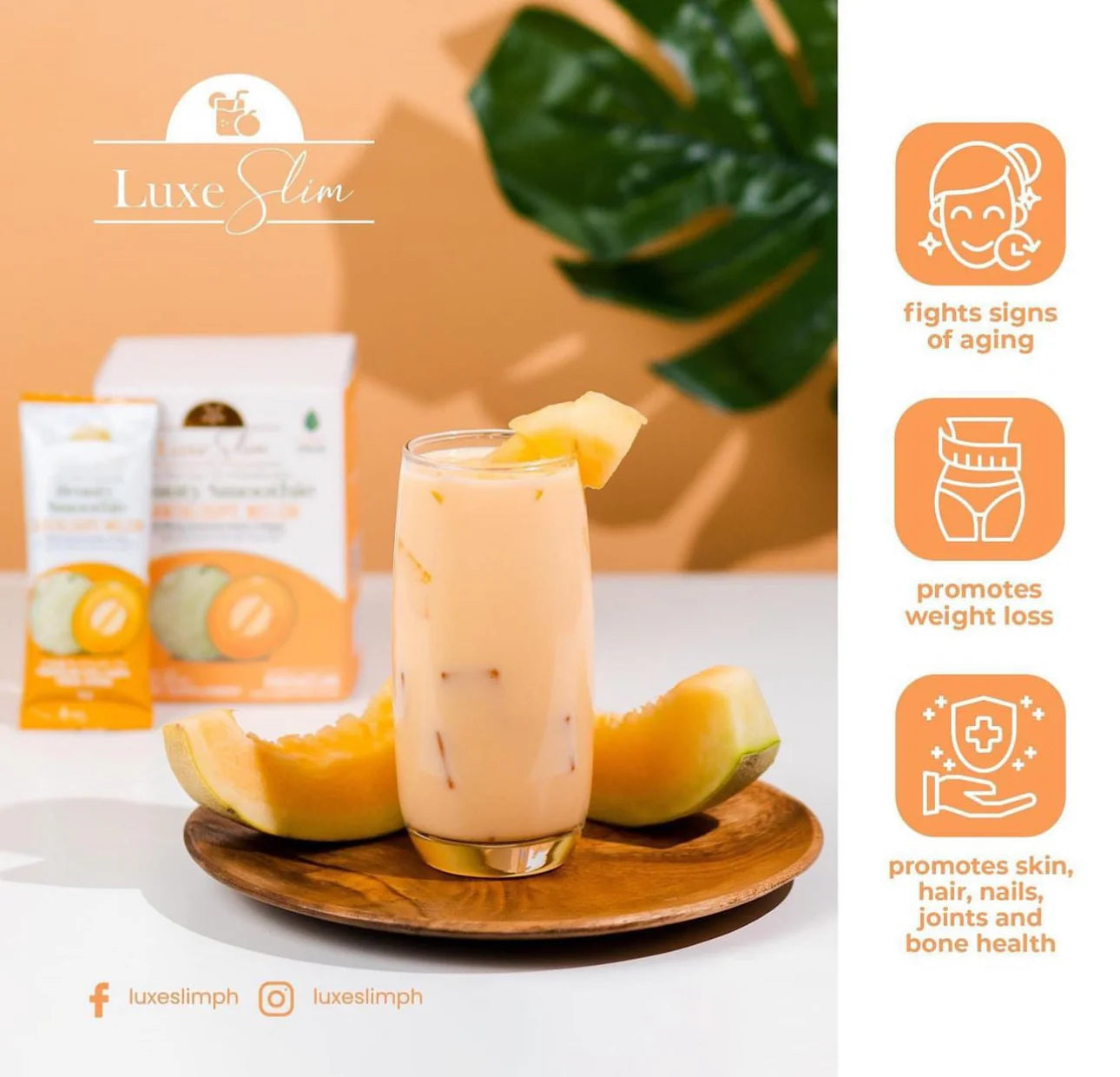 Luxe Slim Cantaloupe Melon Beauty Smoothie