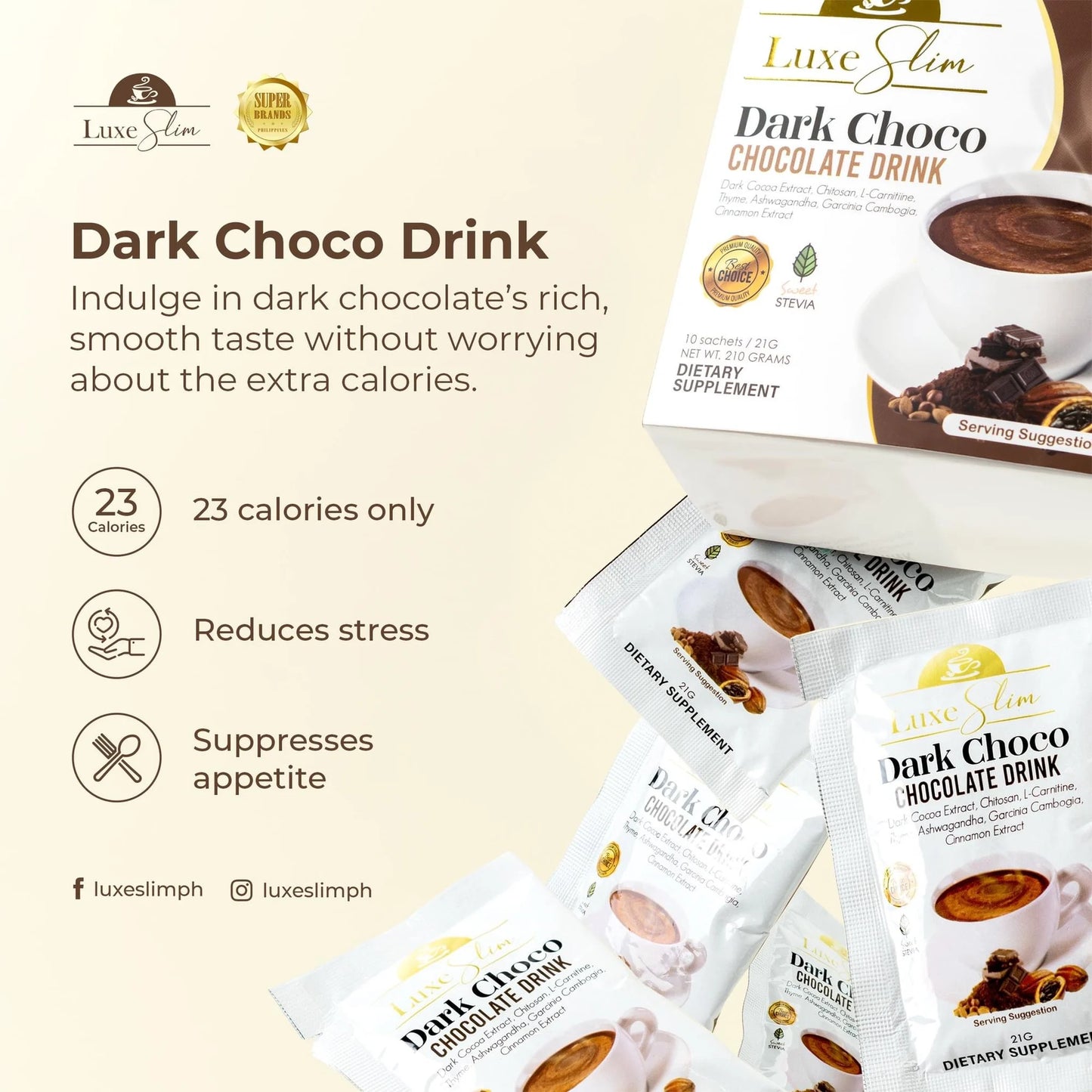 Luxe Slim Dark Choco Chocolate Drink